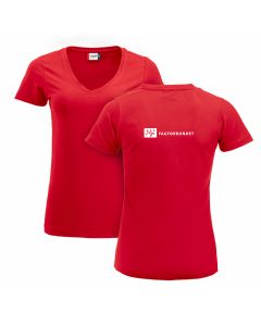 T-skjorte Dame med V-hals /Rod
