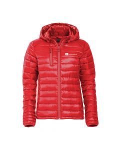 Damejakke i fuskedun - Rød