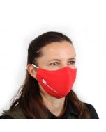 Munnbind 3-lags med nesebøyle - Rød - pakke á 10 stk. 